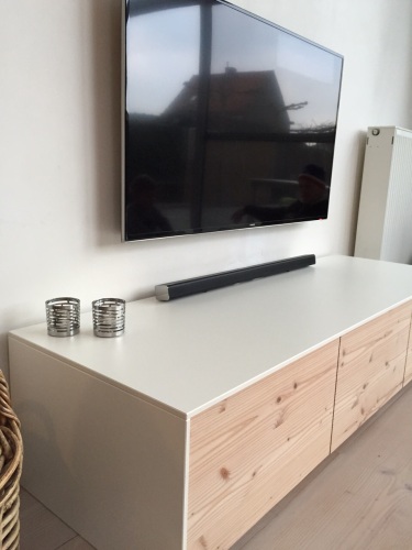  witte volkern platen met massief grenen